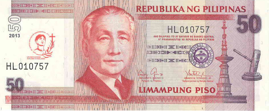 P217 Philippines 50 Piso Year 2012 (2013) (Comm. St. Pedro)